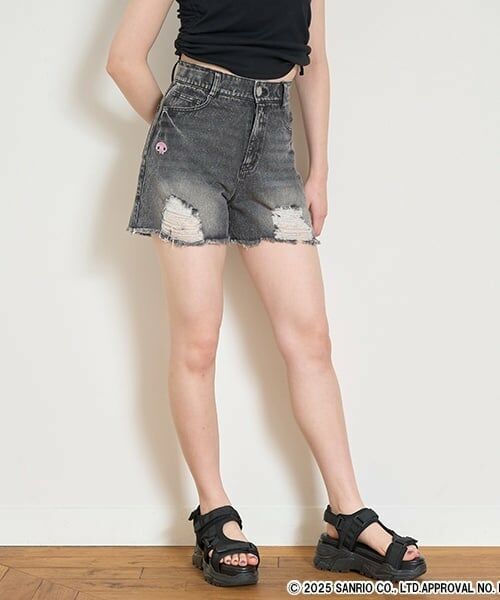 Lovetoxic / ラブトキシック ショート・ハーフ・半端丈パンツ | 【マイメロディ・クロミ】ダメージショートパンツ | 詳細11