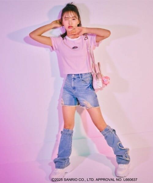 Lovetoxic / ラブトキシック ショート・ハーフ・半端丈パンツ | 【マイメロディ・クロミ】ダメージショートパンツ | 詳細3