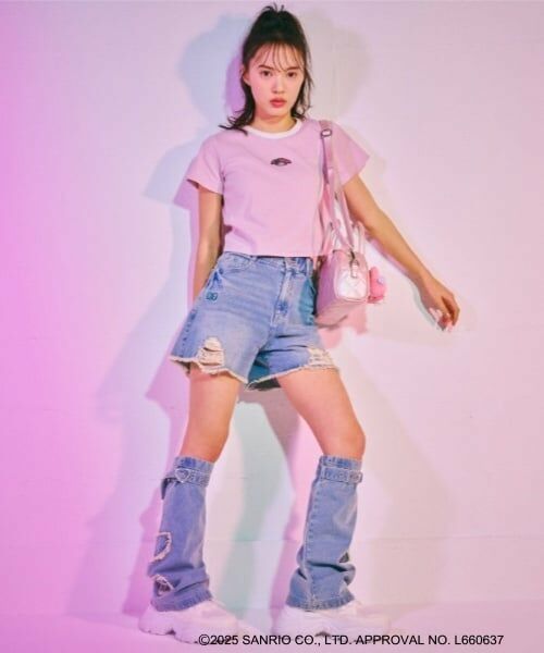 Lovetoxic / ラブトキシック ショート・ハーフ・半端丈パンツ | 【マイメロディ・クロミ】ダメージショートパンツ | 詳細4