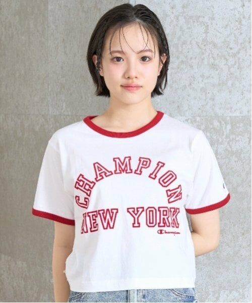 Lovetoxic / ラブトキシック Tシャツ | 【Champion】【綿100％】リンガー半袖Tシャツ（赤）