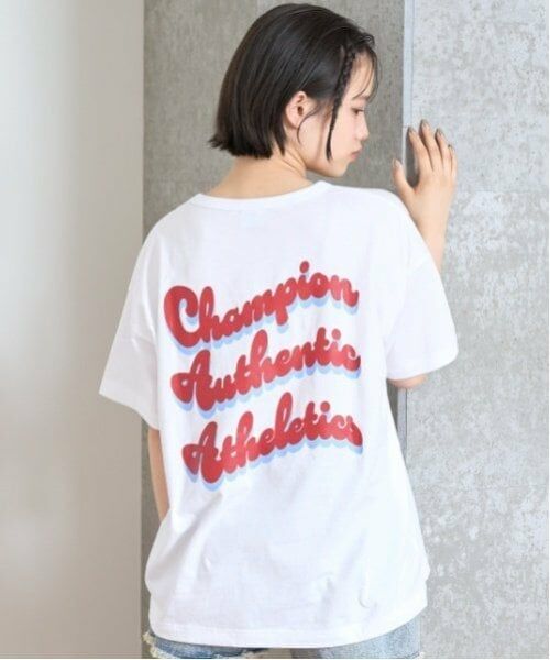 Lovetoxic / ラブトキシック Tシャツ | 【Champion】【綿100％】バックプリントBIG半袖Tシャツ（オフ ホワイト）
