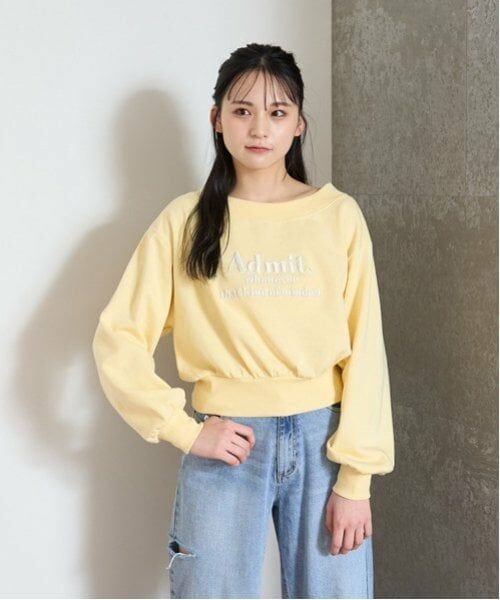 Lovetoxic / ラブトキシック スウェット | オフショルプルオーバー（黄）