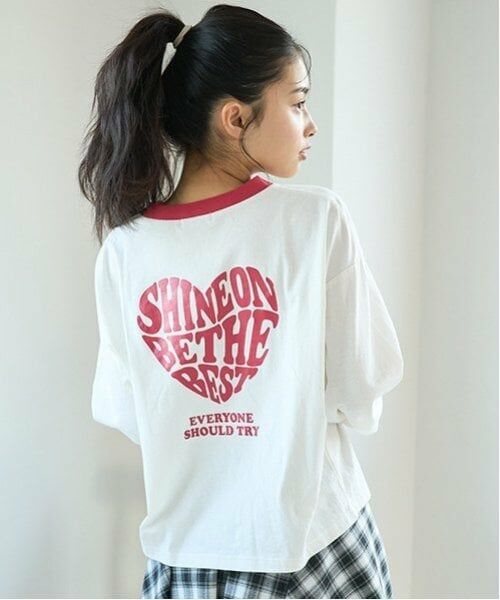 Lovetoxic / ラブトキシック Tシャツ | 【GOODPRICE】ハートバイカラー長袖Tシャツ（赤）