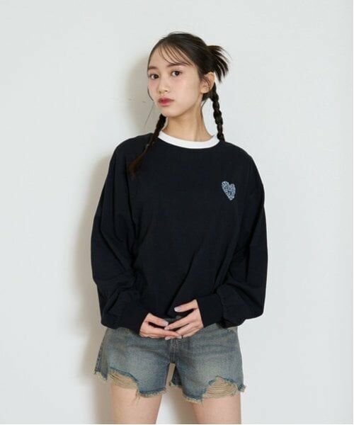 Lovetoxic / ラブトキシック Tシャツ | 【GOODPRICE】ハートバイカラー長袖Tシャツ | 詳細6