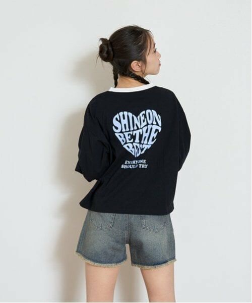 Lovetoxic / ラブトキシック Tシャツ | 【GOODPRICE】ハートバイカラー長袖Tシャツ（黒）