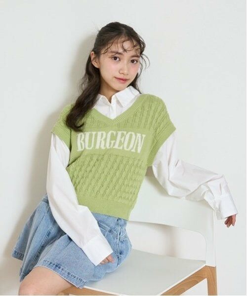 Lovetoxic / ラブトキシック ニット・セーター | レイヤードニット（ライト グリーン）