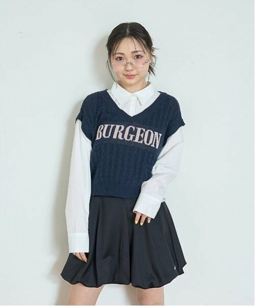 Lovetoxic / ラブトキシック ニット・セーター | レイヤードニット（紺）