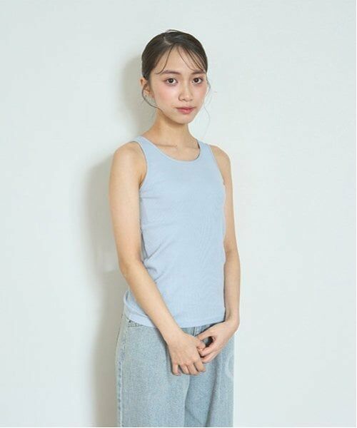 Lovetoxic / ラブトキシック キャミソール・チューブトップ | 【ベーシック】【綿100％】カップつきテレコタンクトップ（サックス）