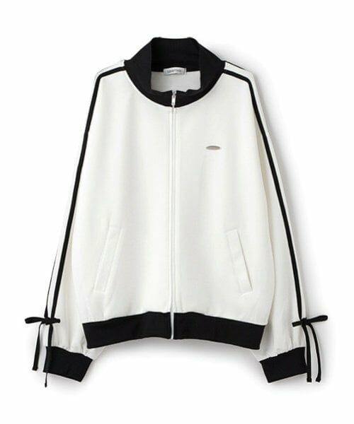 Lovetoxic / ラブトキシック カーディガン・ボレロ | 【Lovetoxic×PINK-latte 共同企画】ラインリボントラックジャケット | 詳細1