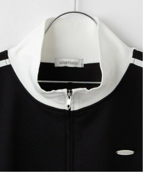 Lovetoxic / ラブトキシック カーディガン・ボレロ | 【Lovetoxic×PINK-latte 共同企画】ラインリボントラックジャケット | 詳細4