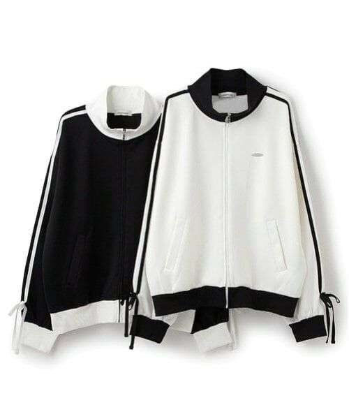 Lovetoxic / ラブトキシック カーディガン・ボレロ | 【Lovetoxic×PINK-latte 共同企画】ラインリボントラックジャケット | 詳細9