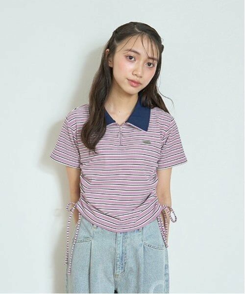 Lovetoxic / ラブトキシック ポロシャツ | ハーフジップドロストT（ラベンダー）