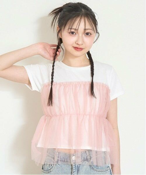 Lovetoxic / ラブトキシック Tシャツ | レイヤード半袖Tシャツ（ピンク）