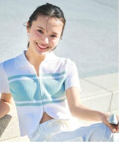 【アラエル】半袖ジップニット