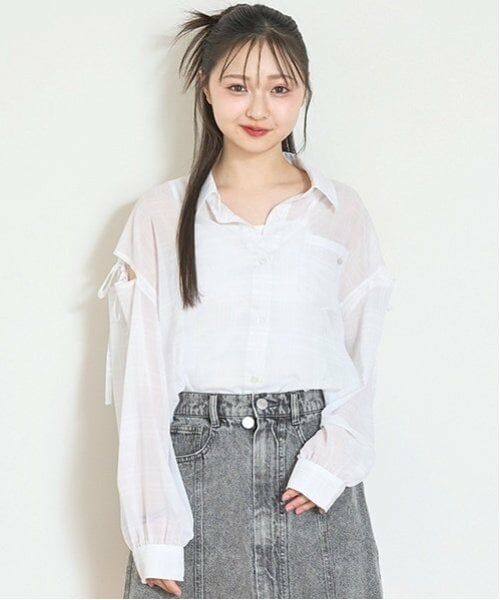 Lovetoxic / ラブトキシック シャツ・ブラウス | チェックシアーシャツ（オフ ホワイト）