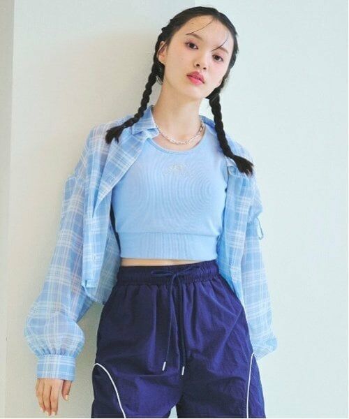 Lovetoxic / ラブトキシック シャツ・ブラウス | チェックシアーシャツ（サックス）