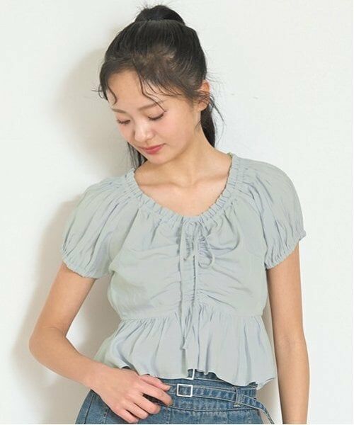 Lovetoxic / ラブトキシック シャツ・ブラウス | ドロストオフショルブラウス（ライト グレー）