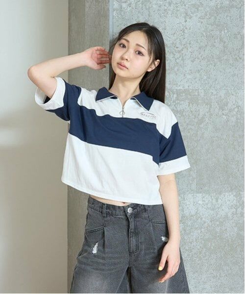 Lovetoxic / ラブトキシック その他トップス | 【LTXC】【吸水速乾/さらさら】ハーフジップ（オフ ホワイト）