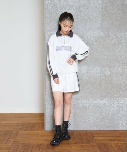 Lovetoxic / ラブトキシック スウェット | 【LTXC】ハーフジップ セットアップ（オフ ホワイト）