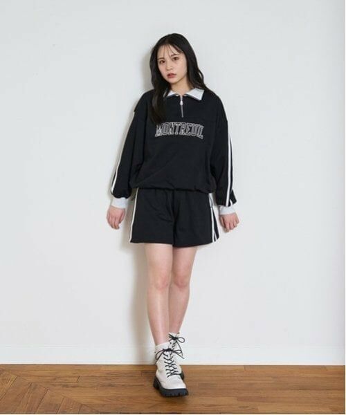 Lovetoxic / ラブトキシック スウェット | 【LTXC】ハーフジップ セットアップ（黒）