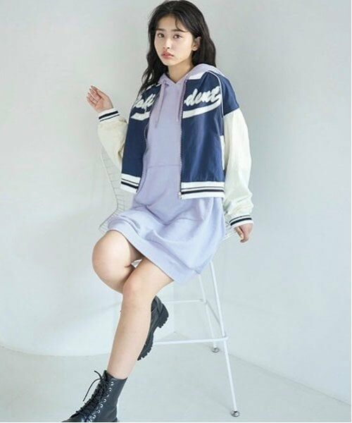 Lovetoxic / ラブトキシック ミニ丈・ひざ丈ワンピース | 【GOODPRICE】サガラワンポパーカワンピース | 詳細1