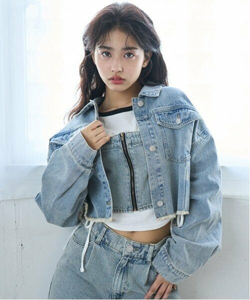 Lovetoxic / ラブトキシック ブルゾン | 【綿100％】クロップドGジャン（ブルー）