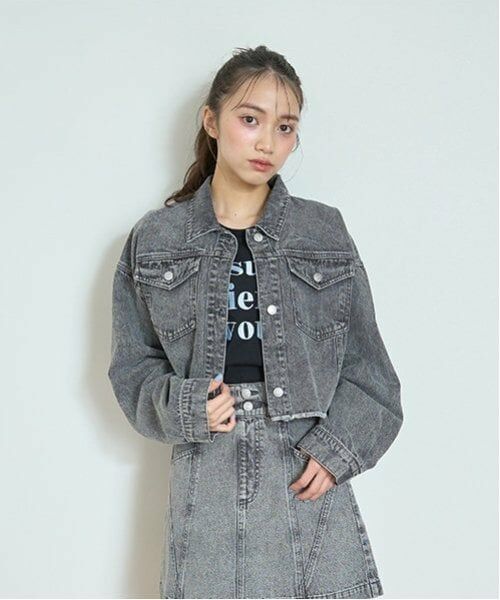 Lovetoxic / ラブトキシック ブルゾン | 【綿100％】クロップドGジャン（グレー）