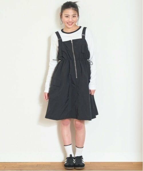 Lovetoxic / ラブトキシック ミニ丈・ひざ丈ワンピース | 【LTXC】インナーつきドローコードジャンスカ | 詳細1