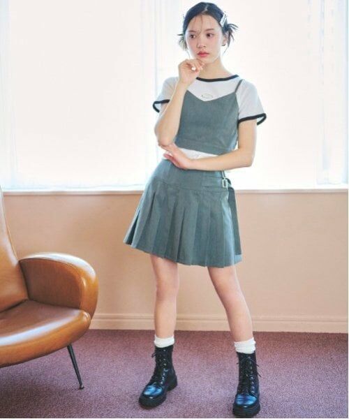 Lovetoxic / ラブトキシック ショート・ハーフ・半端丈パンツ | ビスチェセットアップ（グレー）