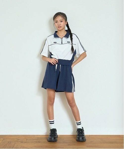 Lovetoxic / ラブトキシック ショート・ハーフ・半端丈パンツ | 【LTXC】【吸水速乾/さらさら】ハーフジップ セットアップ（オフ ホワイト）