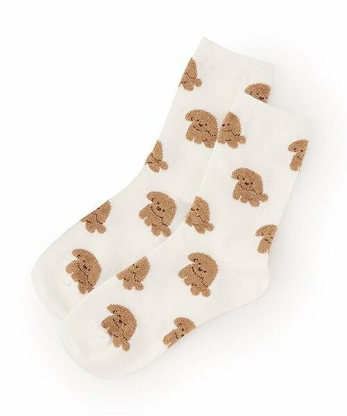 Lovetoxic / ラブトキシック ソックス | ワンチャン柄クルーソックス（オフ ホワイト）