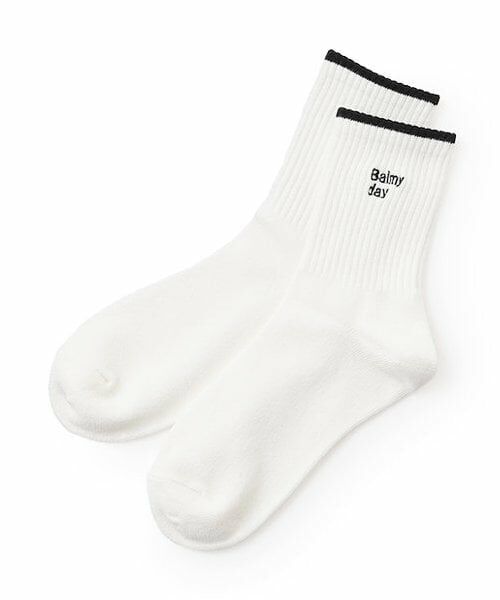 Lovetoxic / ラブトキシック ソックス | 刺しゅうリブクルーソックス（オフ ホワイト）