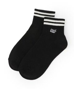 Lovetoxic / ラブトキシック ソックス | 【抗菌防臭】ライン刺繍ロゴくるぶし丈ソックス