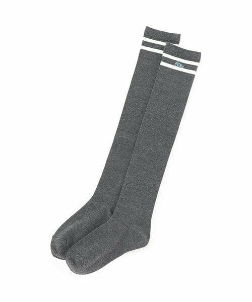 Lovetoxic / ラブトキシック ソックス | ラインニーハイソックス（チャコール）