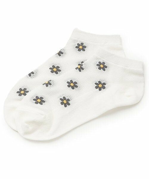 Lovetoxic / ラブトキシック ソックス | フラワーメッシュスニーカー丈ソックス（オフ ホワイト）