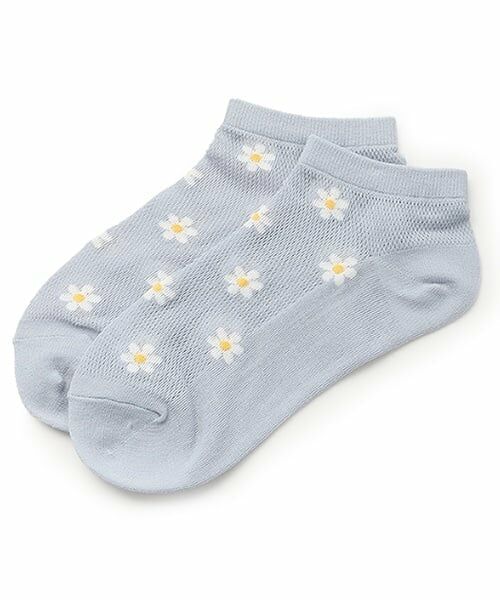 Lovetoxic / ラブトキシック ソックス | フラワーメッシュスニーカー丈ソックス（サックス）