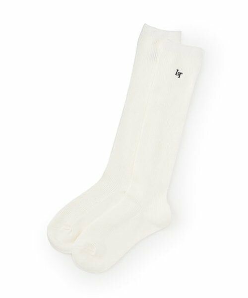 Lovetoxic / ラブトキシック ソックス | 【BS】ワンポイント刺繍リブハイソックス（オフ ホワイト）