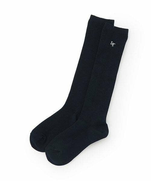 Lovetoxic / ラブトキシック ソックス | 【BS】ワンポイント刺繍リブハイソックス（紺）