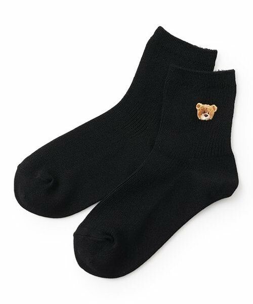 Lovetoxic / ラブトキシック ソックス | 【抗菌防臭】モチーフリブスクールソックス（黒）