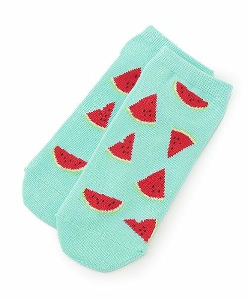 Lovetoxic / ラブトキシック ソックス | オイシイ総柄スニーカー丈ソックス（エメラルド グリーン）