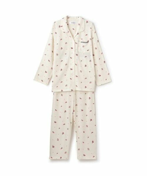 Lovetoxic / ラブトキシック ルームウェア | 【ルームウェア/パジャマ】小花柄長袖やわらかニットシャツ＆パンツセット | 詳細1