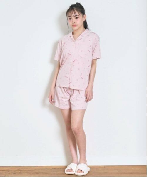 Lovetoxic / ラブトキシック ルームウェア | 【ルームウェア/パジャマ】ハートロゴ柄やわらか半袖ニットシャツ＆ショートパンツセット | 詳細1