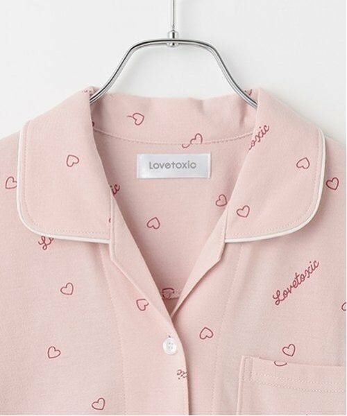 Lovetoxic / ラブトキシック ルームウェア | 【ルームウェア/パジャマ】ハートロゴ柄やわらか半袖ニットシャツ＆ショートパンツセット | 詳細7