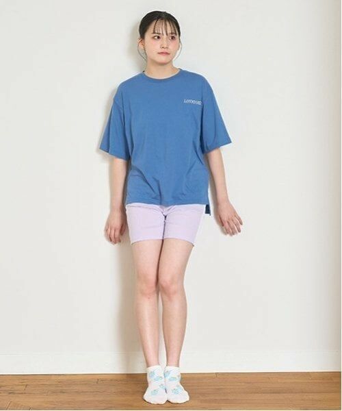 Lovetoxic / ラブトキシック ルームウェア | 【ルームウェア/パジャマ】バックハート半袖Tシャツ＆ショートパンツセット（紺）