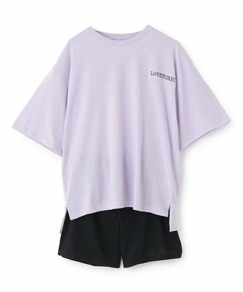 Lovetoxic / ラブトキシック ルームウェア | 【ルームウェア/パジャマ】バックハート半袖Tシャツ＆ショートパンツセット（パープル）