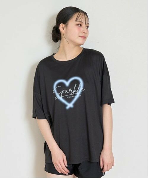 Lovetoxic / ラブトキシック Tシャツ | 【SWIM】【水着】スプレープリントラッシュTシャツ（黒）