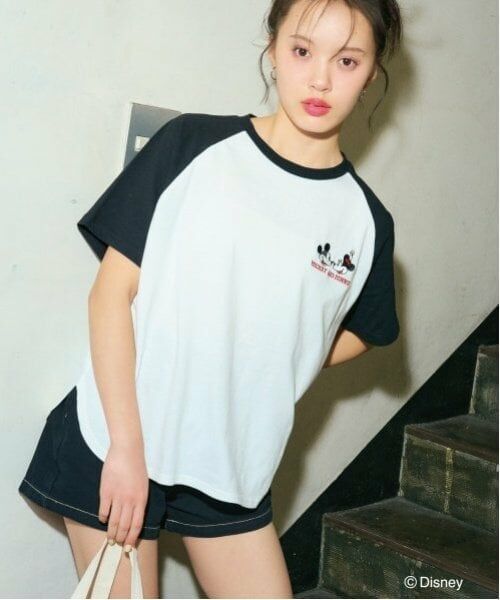 Lovetoxic / ラブトキシック Tシャツ | 【Disney】ルーズラグランTシャツ（黒）