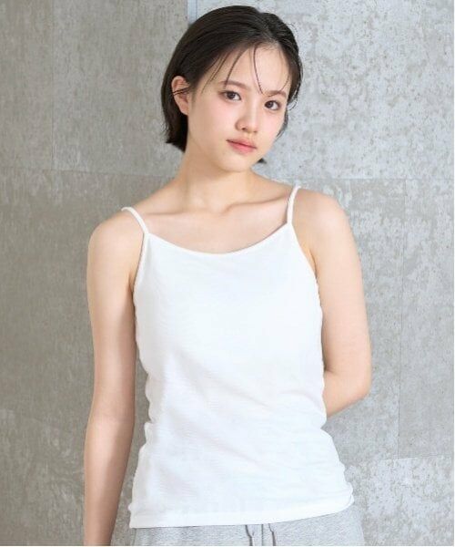 Lovetoxic / ラブトキシック キャミソール・チューブトップ | 【ベーシック】【接触冷感/ひんやり】カップつきキャミソール（オフ ホワイト）