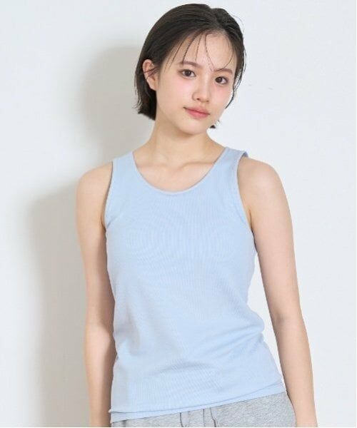 Lovetoxic / ラブトキシック キャミソール・チューブトップ | 【ベーシック】【接触冷感/ひんやり】カップつきタンクトップ（サックス）