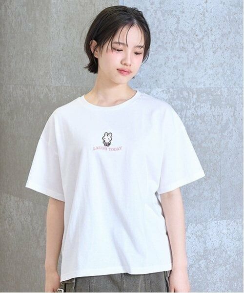 Lovetoxic / ラブトキシック Tシャツ | 【GOODPRICE】【綿100％】フロントキャラ刺しゅうTシャツ（オフ ホワイト）